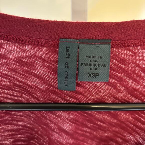 Anthropologie Left of Center EUC Women's Hombre V-Neck Pink White Tee Size XSP - Picture 3 of 6